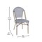 Merrick Lane Mael Bistro Style Table with Glass Top, Textilene, 4 Stack Chairs, and Bamboo Finished Metal Frame for Indoor/Outdoor Use
